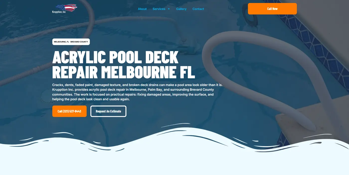 Pool deck repair website